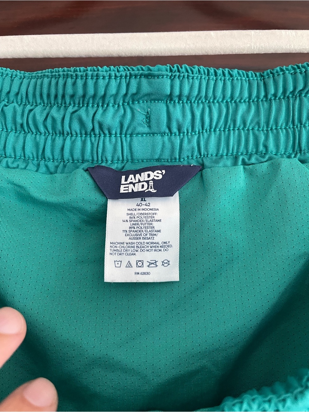 Lands' End Men's Teal Athletic Mesh-Lined Shorts